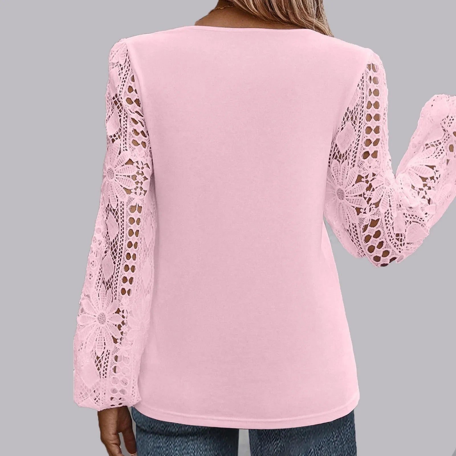 Kiki – Lace Splicing Knitted Shirt