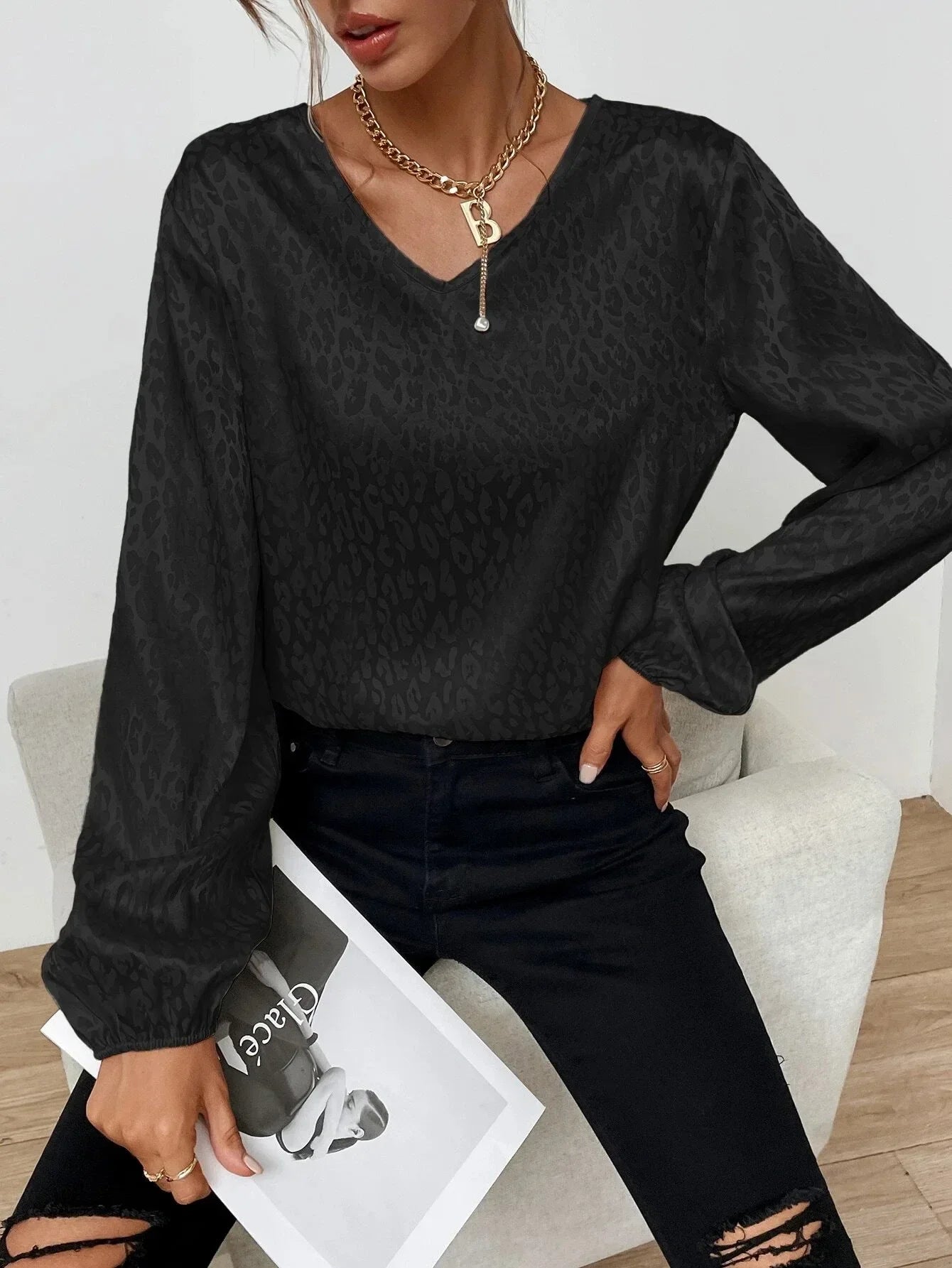 Kyra - Leopard Long-Sleeve Shirt