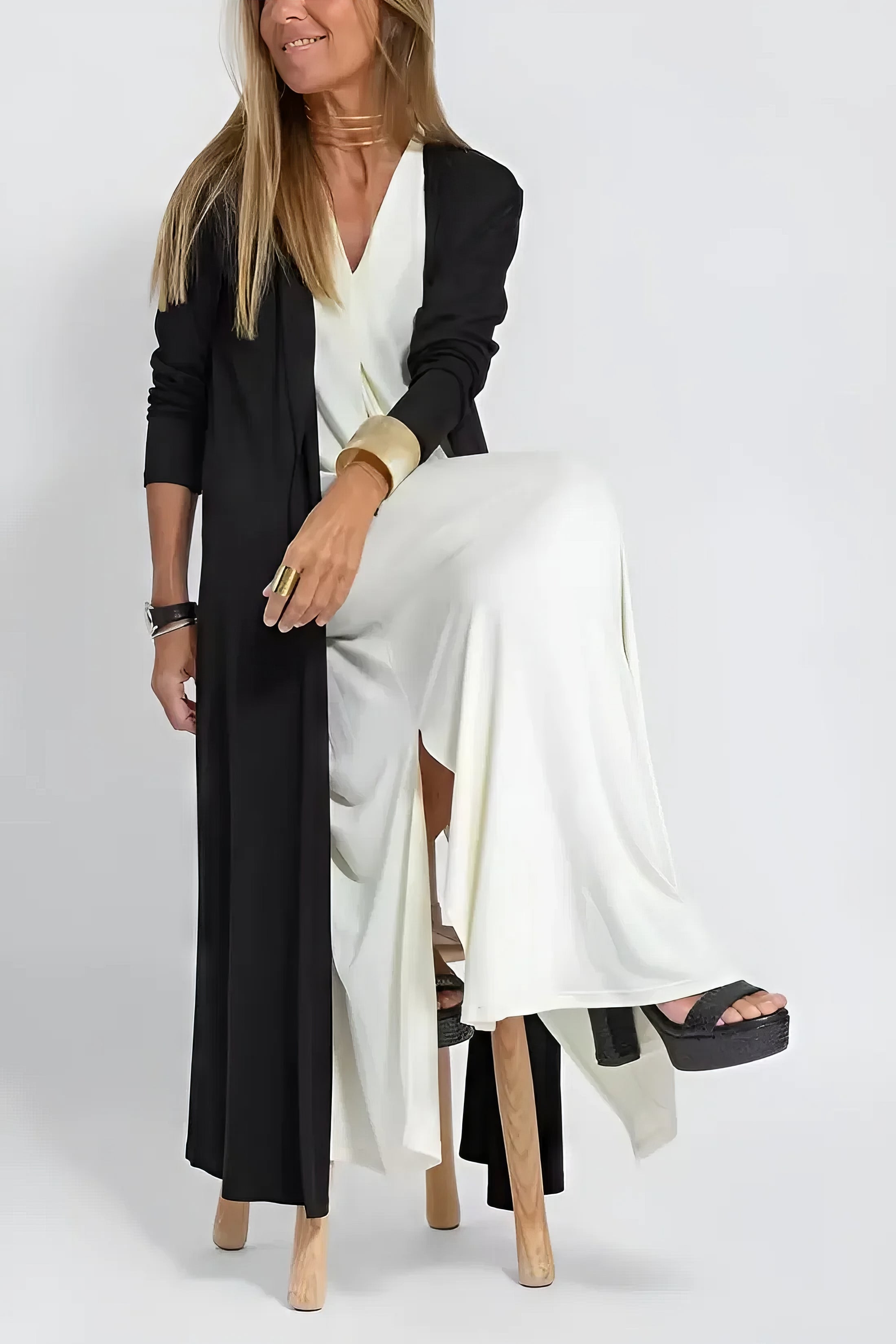 Tessa - Elegant Long Dress + Matching Cardigan