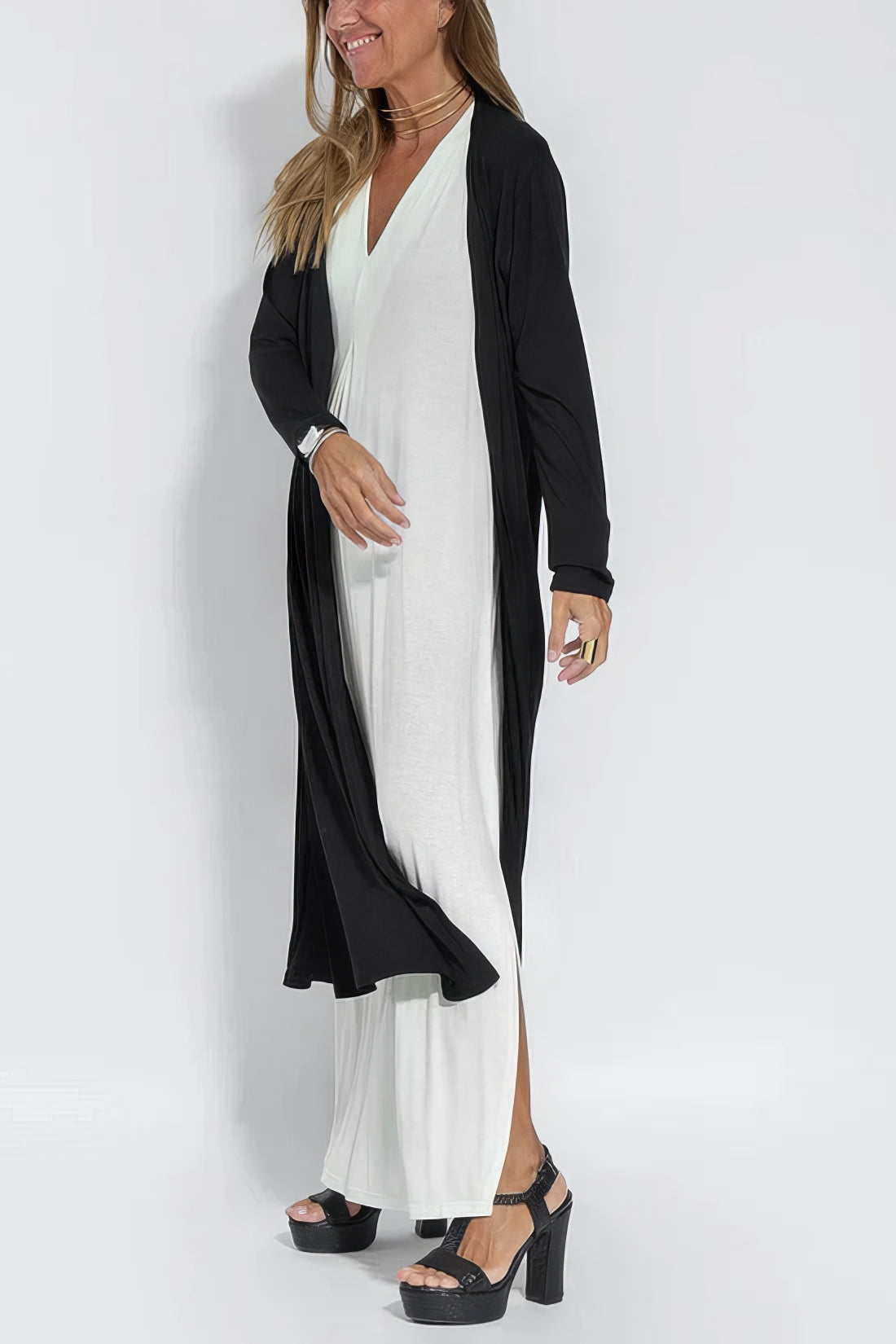 Tessa - Elegant Long Dress + Matching Cardigan